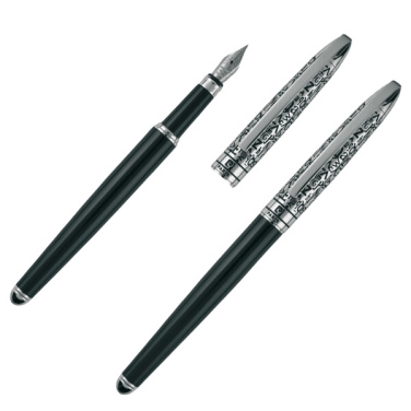 Logo trade promotional item photo of: Writing set ballpoint pen & fountain pen JACQUES Pierre Cardin