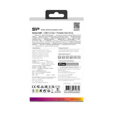 Logo trade promotional items image of: Hard Disc Silicon Power Armor A30 2TB