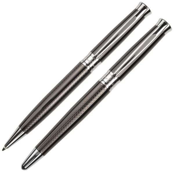 Logotrade corporate gift picture of: Metal set of ballpoint pen and roller ROI