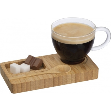 Logotrade promotional giveaway picture of: Tray with cup and spoon FORMOSA 150 ml