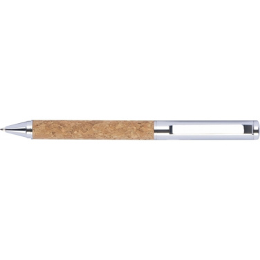 Logotrade promotional product picture of: Twist-ballpen metal and cork LILLEHAMMER