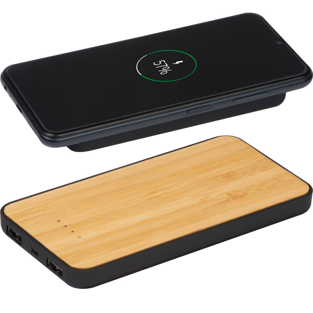 Logo trade advertising products image of: Wireless charger and powerbank 8000 mAh MILAN