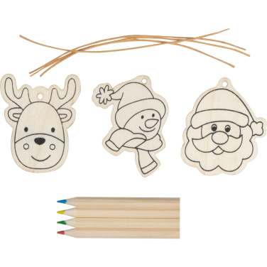Logo trade promotional gift photo of: Christmas tree tag painting set DRESDEN