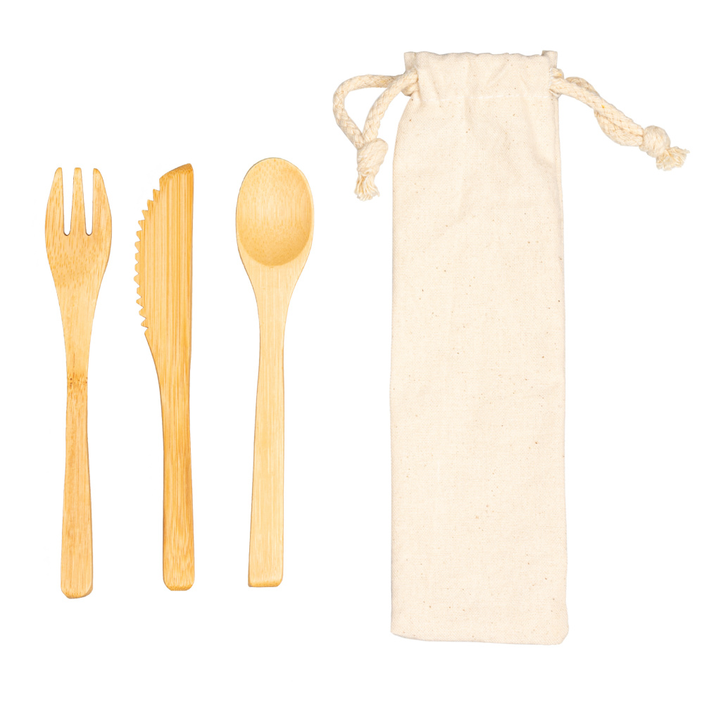 Logotrade promotional merchandise image of: Bamboo cutlery set BONNEVILLE