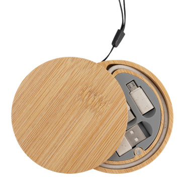 Logotrade promotional merchandise photo of: 4in1 cable in wooden case, LH-ZM01