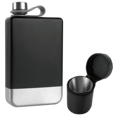 Logotrade promotional item image of: Hip flask set TAHAT Schwarzwolf