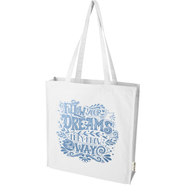 Logo trade corporate gifts image of: Florida 270 g/m² GRS recycled gusset tote bag 14L