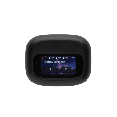 Logo trade advertising products image of: Airtune RCS recycled plastic ANC earbuds with touch screen