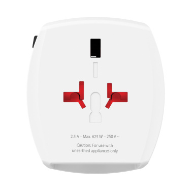 Logo trade corporate gifts image of: SKROSS World Travel Adapter MUV 2-pole with USB A and C