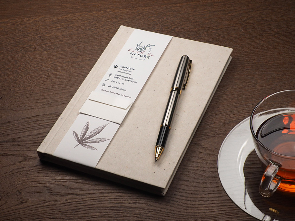 Logotrade promotional item image of: Recycled Hemp Notebook 209734300