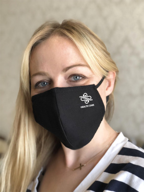 Logo trade promotional merchandise picture of: BLACK-BLACK cotton face mask 140116500