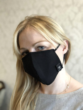 Logotrade promotional product picture of: BLACK-BLACK cotton face mask 140116500