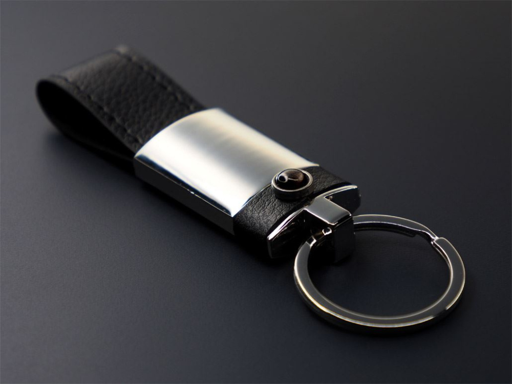 Logotrade corporate gift image of: Obsidian stone Keyring 1298095