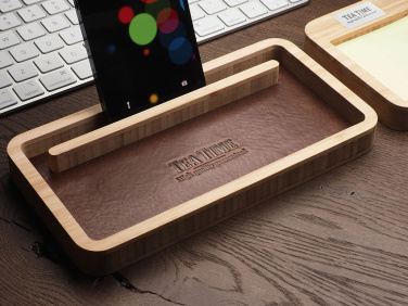 Logo trade promotional giveaways image of: Wooden desk organiser 1852292