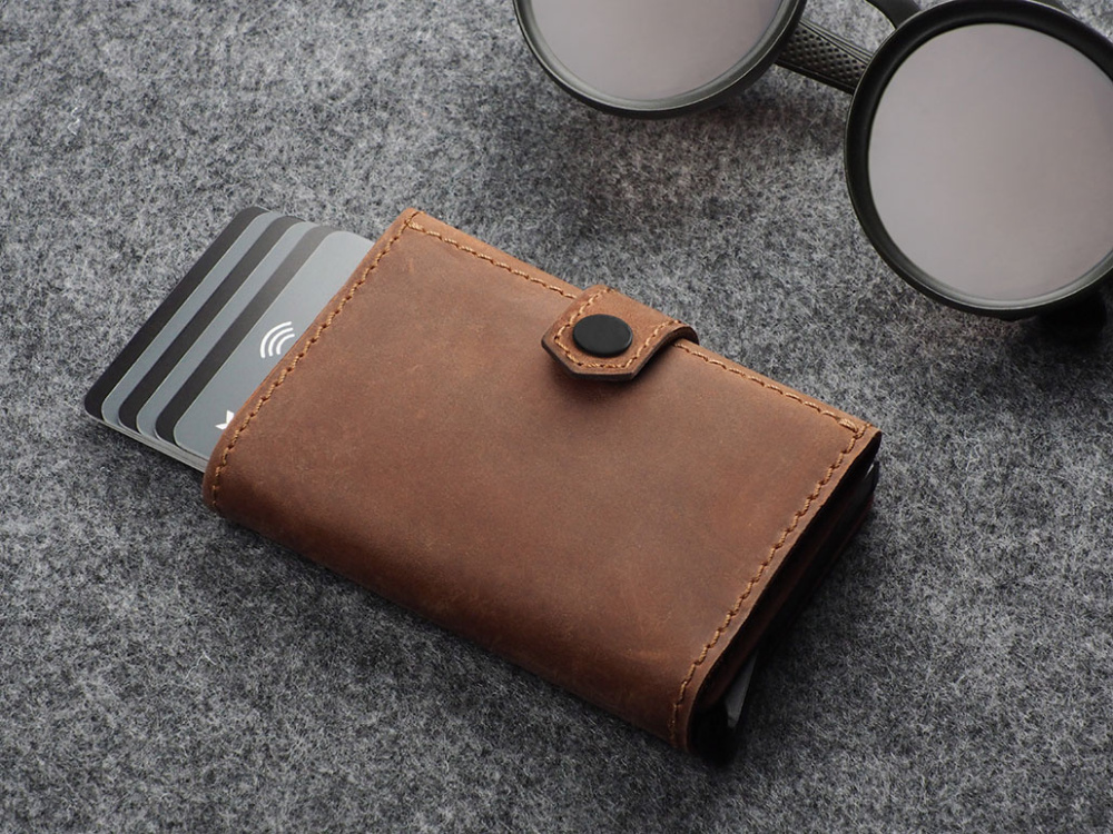 Logotrade advertising product picture of: RFID wallet - Hunter Leather 2109284