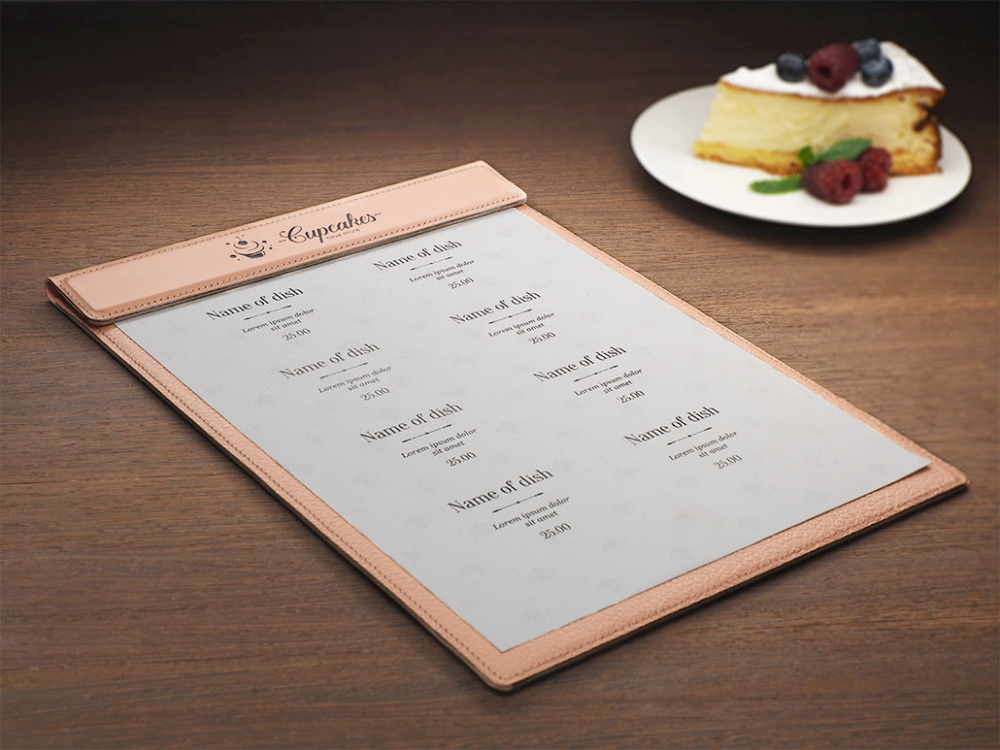 Logo trade promotional products image of: Menu cover 1241281