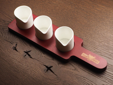 Logo trade promotional items image of: Wooden 3 Shot Serving Board 1863121