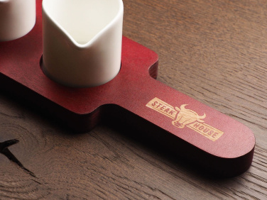 Logo trade promotional merchandise photo of: Wooden 3 Shot Serving Board 1863121