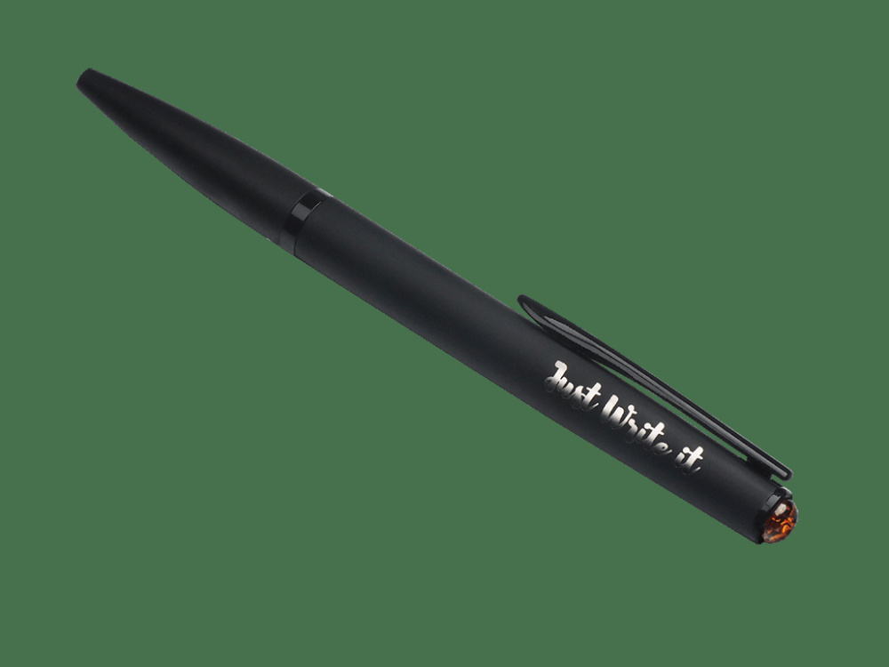 Logo trade corporate gifts picture of: Ball pen with AMBER stone 2070036