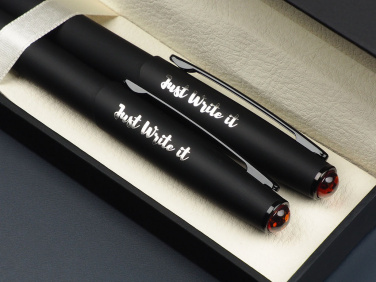 Logo trade promotional product photo of: Amber Pen set  1235036