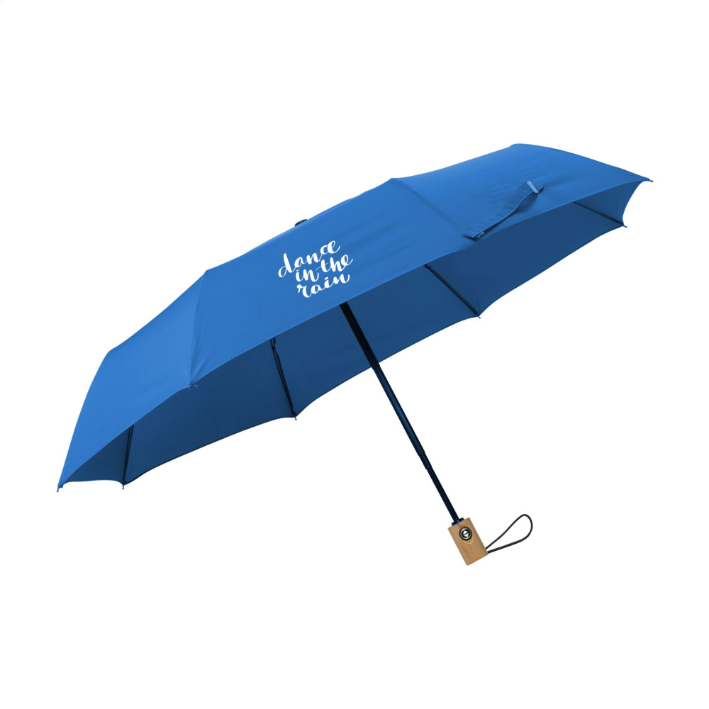 Logo trade business gifts image of: Michigan foldable RCS RPET umbrella 21 inch