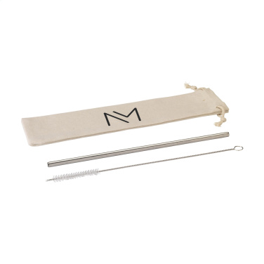 Logotrade promotional gift picture of: Reusable 1 piece ECO Straw Set stainless-steel straw