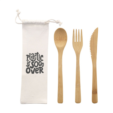 Logo trade promotional items image of: Bambu Cutlery Set