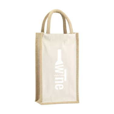 Logo trade advertising product photo of: Jute Canvas Double Wine Bag