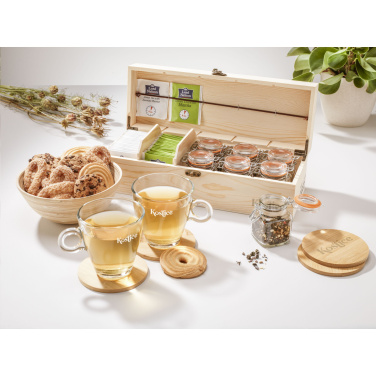 Logo trade corporate gifts image of: Bamboo Coaster Set