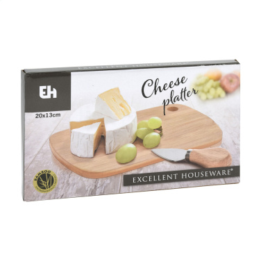 Logo trade promotional products image of: Bamboo Cheese Platter 2-pcs
