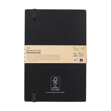 Logotrade promotional items photo of: Bamboo Journal Naked Spine Paper Notebook Black A5