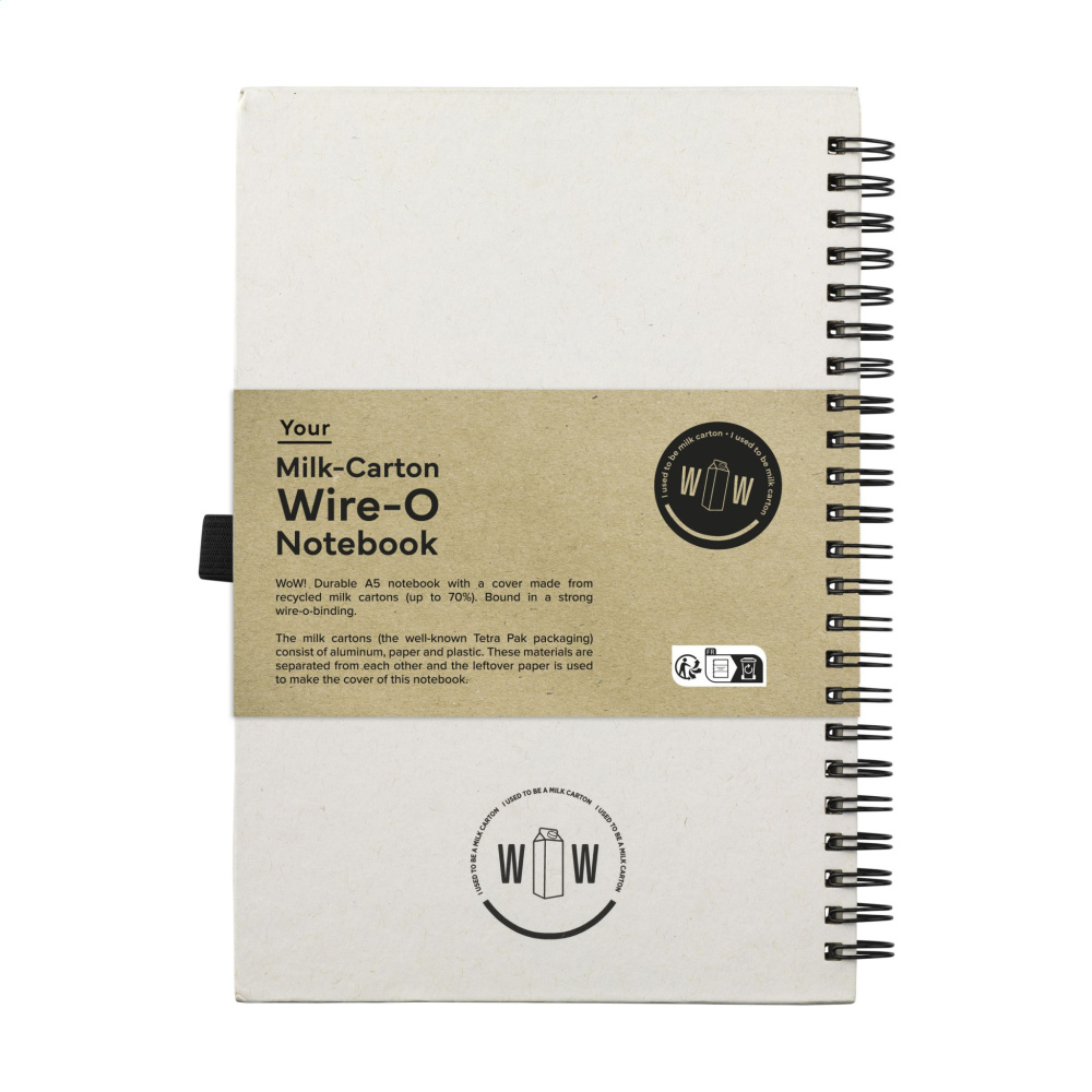 Logo trade corporate gift photo of: Milk-Carton Wire-O Paper Notebook A5