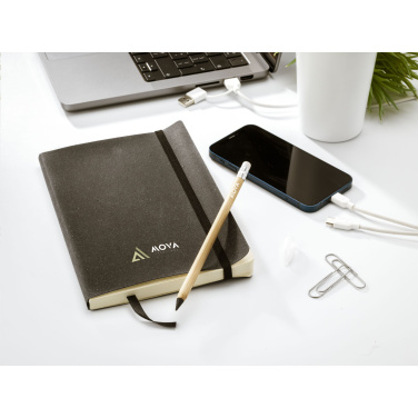 Logo trade promotional gifts picture of: Monti Recycled Leather - Paper Notebook A5