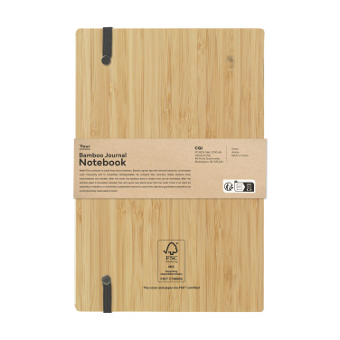 Logo trade promotional items image of: Bamboo Journal Naked Spine Paper Notebook A5