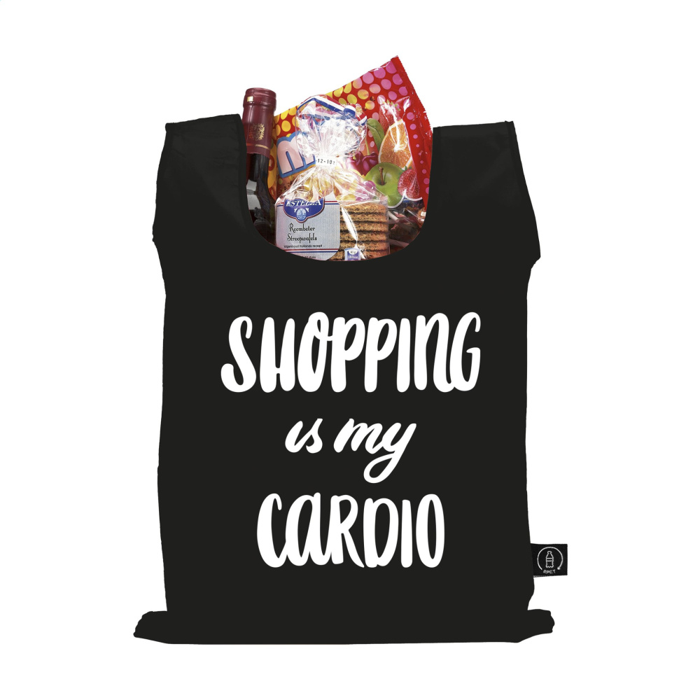 Logo trade promotional merchandise picture of: Shop Easy RPET folding shopping bag