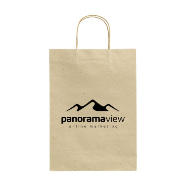 Logotrade promotional merchandise image of: Leaf It Bag recycled grass paper (120 g/m²) L