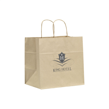 Logo trade business gifts image of: Leaf It Bag recycled grass paper (90 g/m²) L