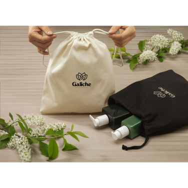 Logo trade promotional merchandise image of: Gift Pouch Natural GRS Recycled Cotton (150 g/m²) M