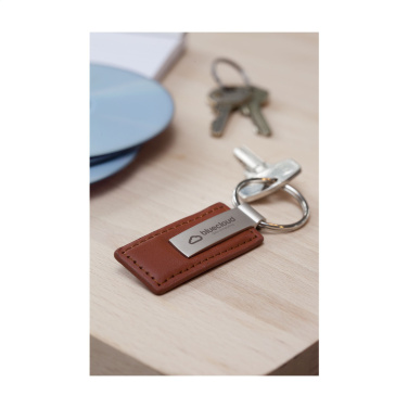 Logo trade advertising products image of: LeatherKey keyring