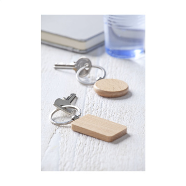 Logo trade promotional gift photo of: WoodKey Circle keychain