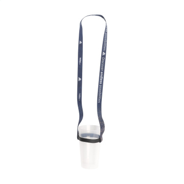Logotrade promotional items photo of: Lanyard Sublimation RPET 1.5 cm with Cup holder
