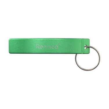 Logo trade business gifts image of: Alu Opener GRS Recycled keyring