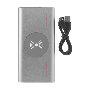 Logo trade promotional giveaways picture of: Aluminium 8000 Wireless Powerbank wireless charger