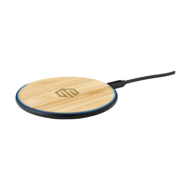 Logo trade promotional merchandise photo of: Bamboo 10W Wireless Charger wireless fast charger