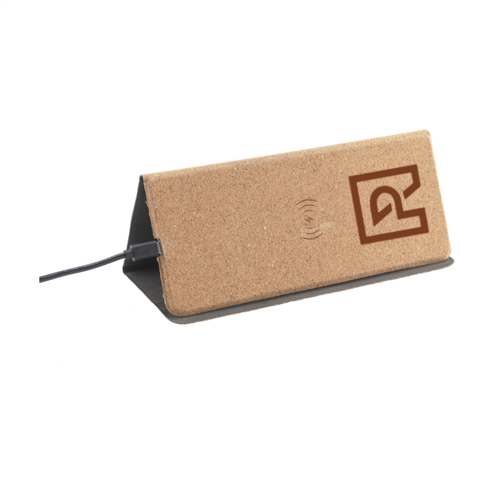 Logo trade promotional gifts image of: Cork Wireless Charging Mousepad