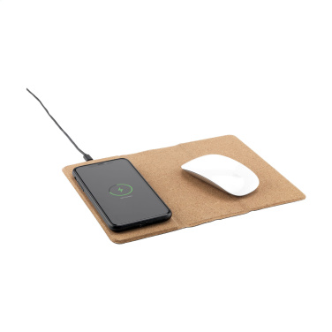 Logotrade promotional giveaways photo of: Cork Wireless Charging Mousepad