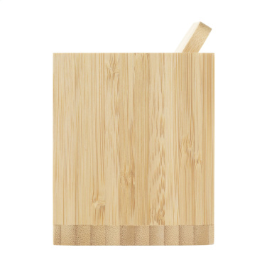Logo trade corporate gifts image of: Bamboo Boss 15W charger/pen holder