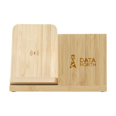 Logotrade promotional products photo of: Bamboo Boss 15W charger/pen holder