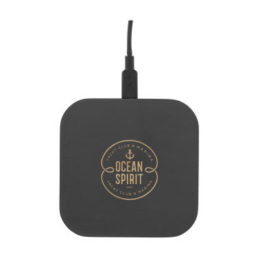 Logo trade corporate gifts image of: Bamboo Wireless Charger 15W