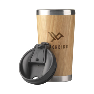 Logo trade business gifts image of: Tokyo 450 ml bamboo thermo cup